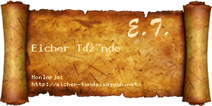 Eicher Tünde névjegykártya